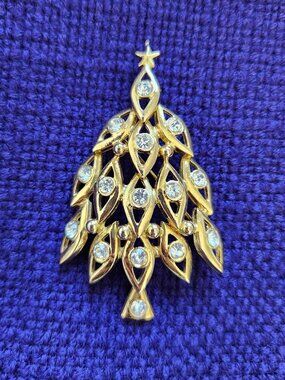 Vintage LIA Christmas Tree Brooch
